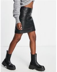 Object - Real Leather Mini Skirt - Lyst