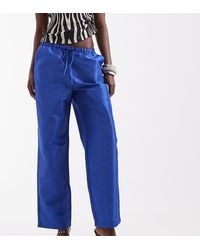 Vero Moda - Wide Leg Tie Waist Tafeta Trousers - Lyst