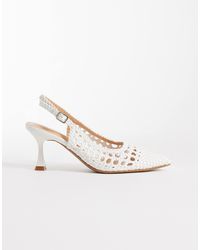 Glamorous - Slingback Woven Heeled Shoes - Lyst