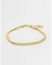 ASOS - Waterproof Stainless Steel Multi-row Snake Chain Bracelet - Lyst