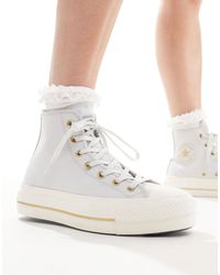 Converse - Chuck taylor all star lift hi - baskets montantes à plateforme avec détails dorés - Lyst