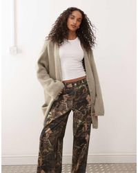 Monki - Cárdigan Extragrande De Punto Mullido De -Neutro - Lyst