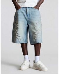 Bershka - baggy Bermuda Shorts With Patch - Lyst