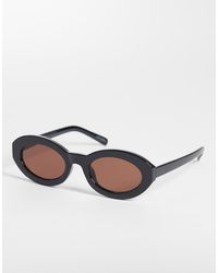 ONLY - Occhiali Da Sole Ovali Neri Con Tinta - Lyst