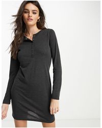 French Connection - Button Front Jersey Mini Dress - Lyst