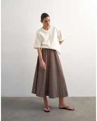 TOPSHOP - Co Ord Check Tie Waist Pleated Maxi Skirt - Lyst