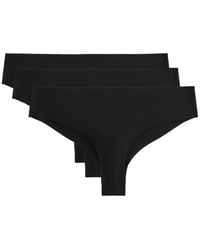 Oysho - 3 Invisible Polyamide Blend Cheeky Brazilian Briefs - Lyst