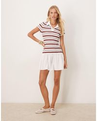 ASOS - Short Sleeve Polo Mini Dress With Poplin Skirt - Lyst