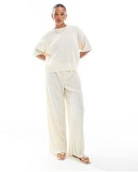 ONLY - Plisse Wide Leg Trousers Co-ord - Lyst