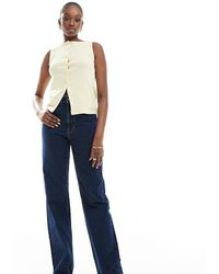 ASOS - Vaqueros Elásticos Y Cómodos De Pernera Recta Con Acabado Enjuagado De Asos Design Tall-Azul Marino - Lyst