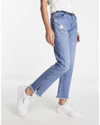 Levi's - Vaqueros Capri Azules De Corte Recto Con Lavado Medio 501 De - Lyst