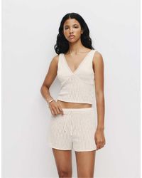 Pull&Bear - Open Gebreide Shorts - Lyst