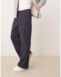 ASOS - Horseshoe Twill Trousers With Pleat - Lyst