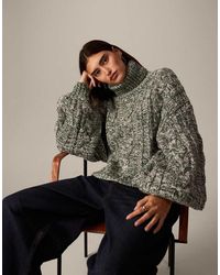 ARRANGE - High Neck Twist Yarn Cable Jumper - Lyst