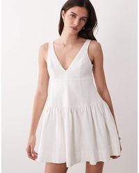 ASOS - V Neck Fit And Flare Mini Sundress - Lyst
