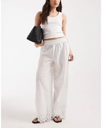 ONLY - Trouser With Embroidered Hem - Lyst