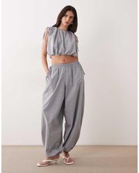 Ghospell - Elastic Waist Tie Side Detail Balloon Pants - Lyst
