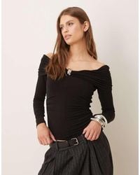 Mango - Off Shoulder Top With Hardware Detail - Lyst