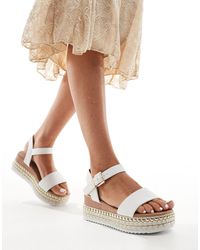 Yours - – natural – klobige sandalen mit kontrastierenden en riemen - Lyst