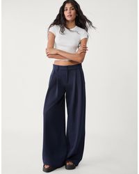 Stradivarius - Nette Broek Met Wijde Pijpen En Figuurnaden - Lyst