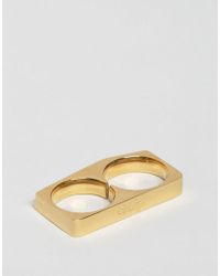 Vitaly Terra Gold Double Bar Ring - Metallic