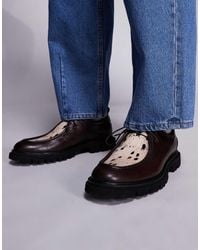 Steve Madden - Cow Print Detail Chunky Lace-up Loafers - Lyst