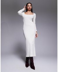 ASOS - Balloon Sleeve Sweetheart Neckline Midi Dress - Lyst