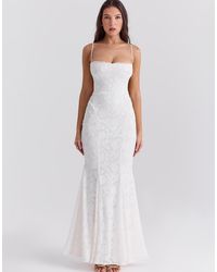 House Of Cb - Joan Lace Up Back Maxi Dress - Lyst