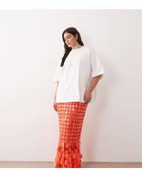 ARRANGE - Curve Futurist Sequin Fringe Hem Midi Skirt - Lyst