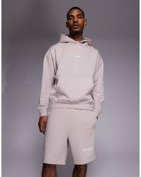 HUGO - Pantalones Cortos Violeta Claro Sueltos Con Logo Estampado De (Parte De Un Conjunto)-Morado - Lyst