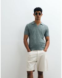 Mango - – retro-polohemd aus strukturiertem feinstrick - Lyst
