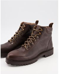 Walk London - Sean Tall Hiking Boots On Leather - Lyst