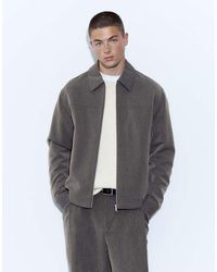 Pull&Bear - Giacca Basic Con Zip Grigia - Lyst