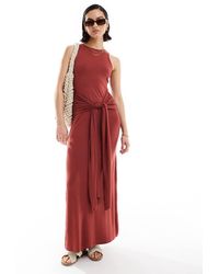 ASOS - Maxi Dress With Drape Tie Front - Lyst