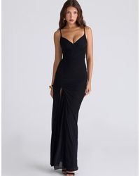 House Of Cb - Issey Stretch Mesh Draped Maxi Dress - Lyst
