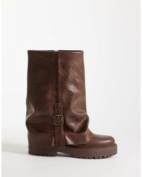 Public Desire - Benjamin Foldover Mid-ankle Boots - Lyst