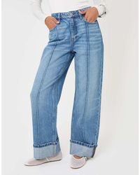 Threadbare - Wide Leg Turn Up Jeans - Lyst