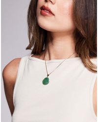 ASOS - Collana Dorata Con Pendente Semiprezioso A Forma Di Conchiglia - Lyst