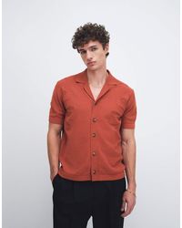 Only & Sons - Gebreid Overhemd Met Korte Mouwen En Bloemendetail - Lyst