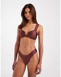 Vero Moda - Ruched Tanga Bikini Brief - Lyst