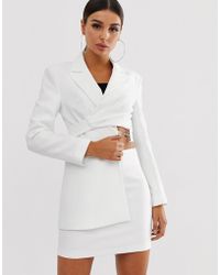 ASOS Asymmetrischer Anzug-Blazer in Weiß