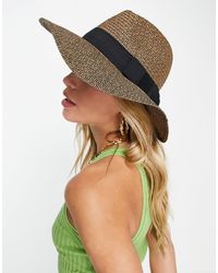 South Beach Fedora Hat With Ribbon - Brown
