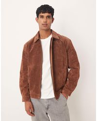 ASOS - – harrington-jacke aus echtem wildleder - Lyst