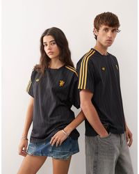 adidas Originals - Adidas football - maillot à logo manchester united - et jaune - Lyst