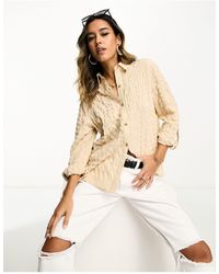 ASOS - Camisa color abotonado y holgado con acabado texturizado - Lyst