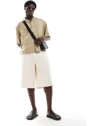 ASOS - Oversized Recht Overhemd Van Linnenmix Met Reverskraag - Lyst