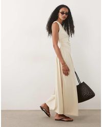 ASOS - Ruched One Shoulder Dropped Waist Maxi Dress - Lyst