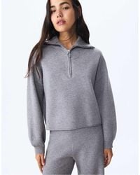 Stradivarius - Gebreide Trui Met Rits - Lyst