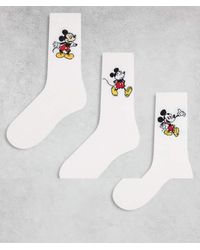 ASOS - Disney Mickey Mouse 3 Pack Socks - Lyst