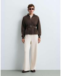 Oysho - High-Neck Belted Jacket - Lyst